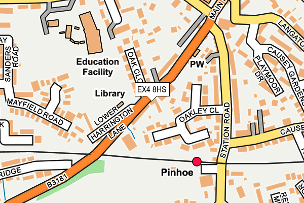 EX4 8HS map - OS OpenMap – Local (Ordnance Survey)