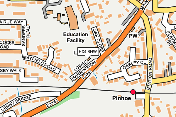 EX4 8HW map - OS OpenMap – Local (Ordnance Survey)