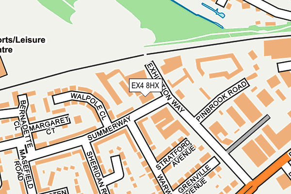 EX4 8HX map - OS OpenMap – Local (Ordnance Survey)