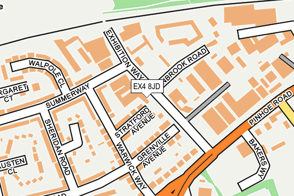 EX4 8JD map - OS OpenMap – Local (Ordnance Survey)