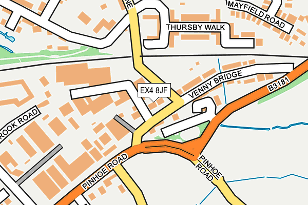 EX4 8JF map - OS OpenMap – Local (Ordnance Survey)