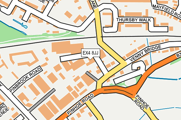 EX4 8JJ map - OS OpenMap – Local (Ordnance Survey)