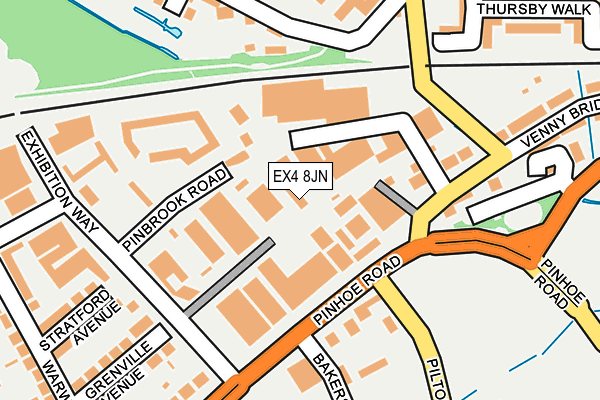 EX4 8JN map - OS OpenMap – Local (Ordnance Survey)