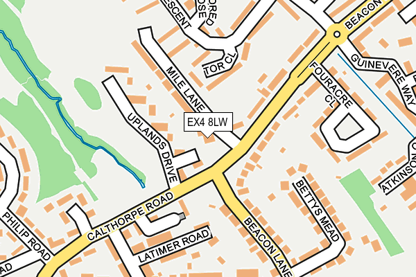 EX4 8LW map - OS OpenMap – Local (Ordnance Survey)