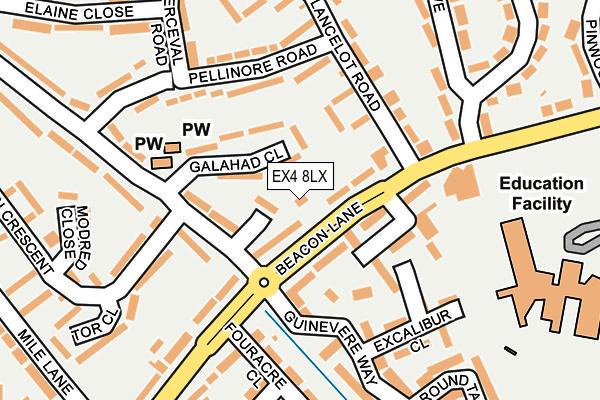 EX4 8LX map - OS OpenMap – Local (Ordnance Survey)