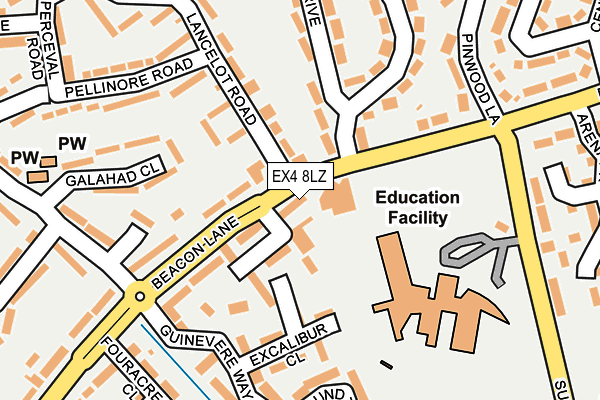 EX4 8LZ map - OS OpenMap – Local (Ordnance Survey)