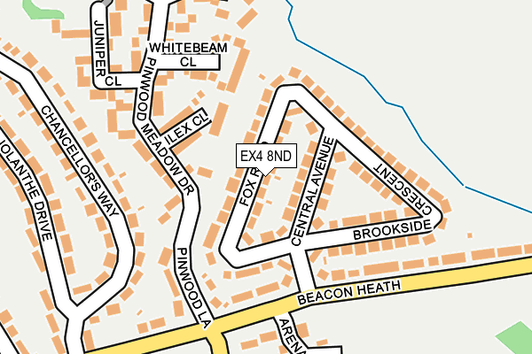 EX4 8ND map - OS OpenMap – Local (Ordnance Survey)