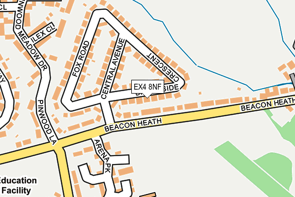 EX4 8NF map - OS OpenMap – Local (Ordnance Survey)