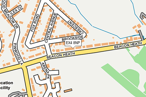 EX4 8NP map - OS OpenMap – Local (Ordnance Survey)