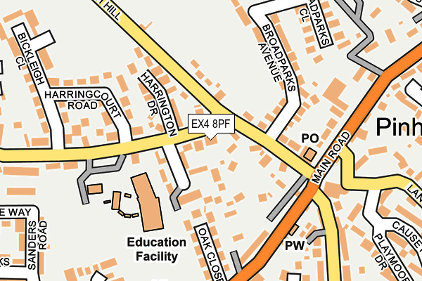 EX4 8PF map - OS OpenMap – Local (Ordnance Survey)