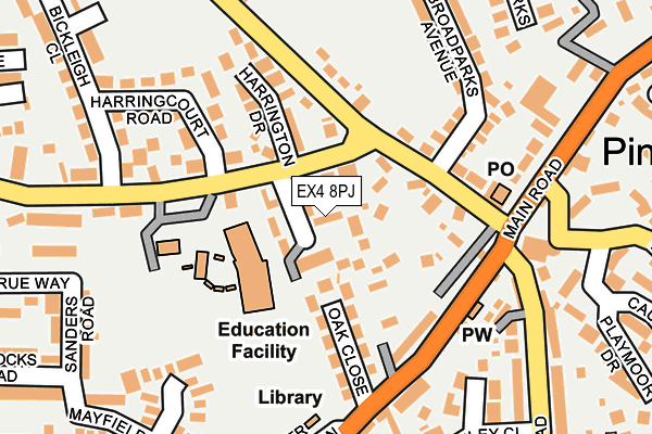 EX4 8PJ map - OS OpenMap – Local (Ordnance Survey)