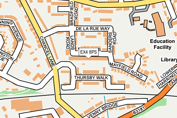 EX4 8PS map - OS OpenMap – Local (Ordnance Survey)