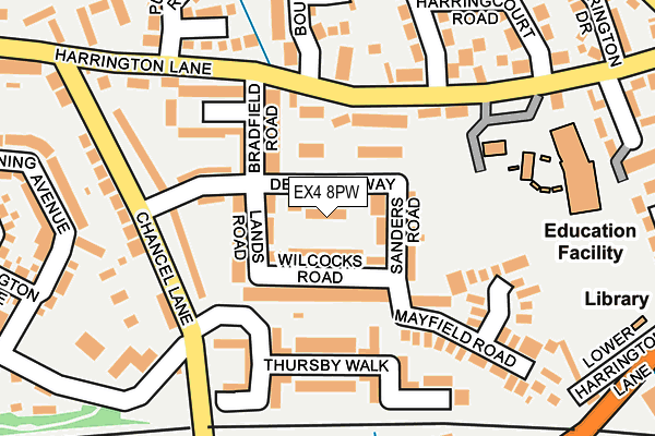 EX4 8PW map - OS OpenMap – Local (Ordnance Survey)