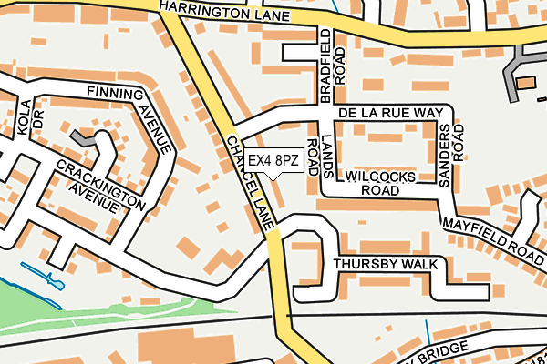 EX4 8PZ map - OS OpenMap – Local (Ordnance Survey)