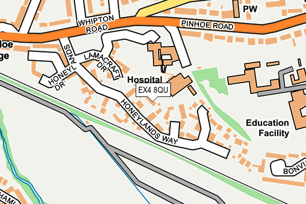 EX4 8QU map - OS OpenMap – Local (Ordnance Survey)