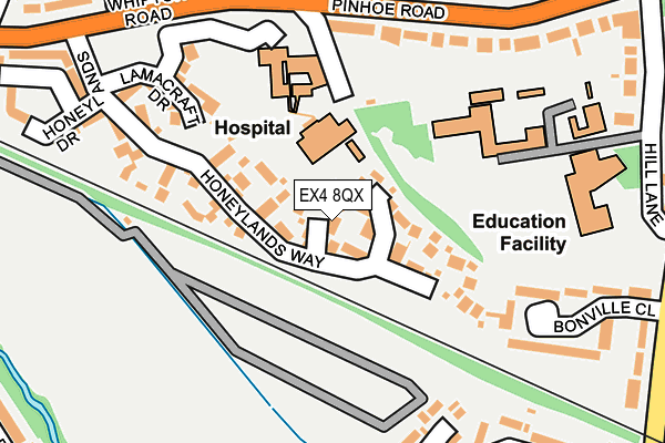 EX4 8QX map - OS OpenMap – Local (Ordnance Survey)