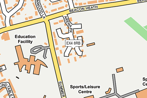 EX4 8RB map - OS OpenMap – Local (Ordnance Survey)