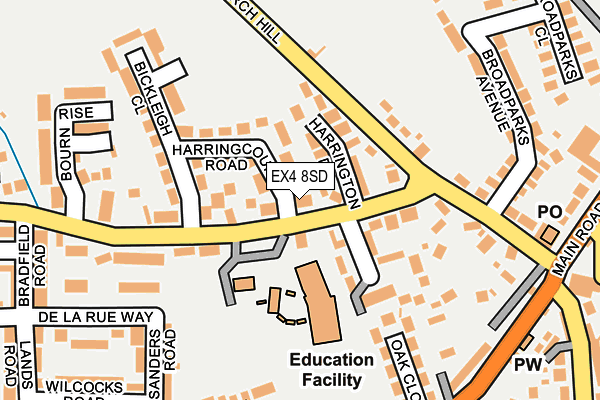 EX4 8SD map - OS OpenMap – Local (Ordnance Survey)