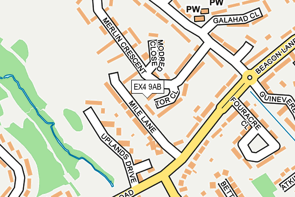 EX4 9AB map - OS OpenMap – Local (Ordnance Survey)