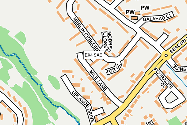 EX4 9AE map - OS OpenMap – Local (Ordnance Survey)