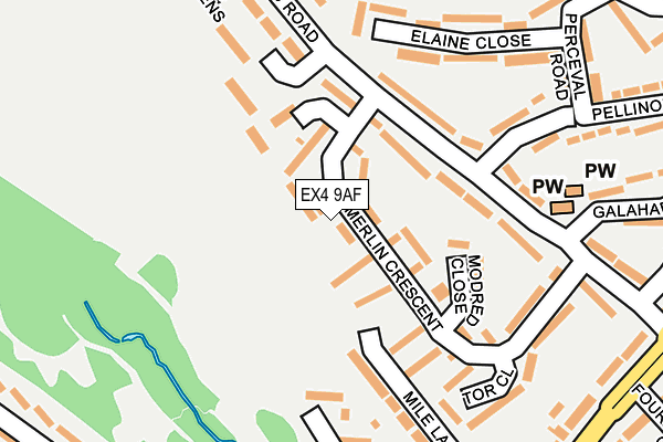 EX4 9AF map - OS OpenMap – Local (Ordnance Survey)