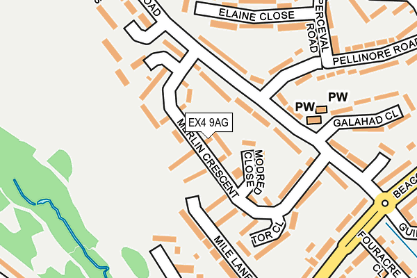 EX4 9AG map - OS OpenMap – Local (Ordnance Survey)