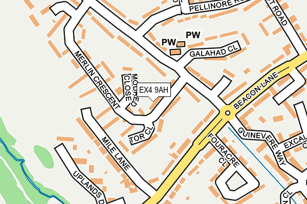EX4 9AH map - OS OpenMap – Local (Ordnance Survey)