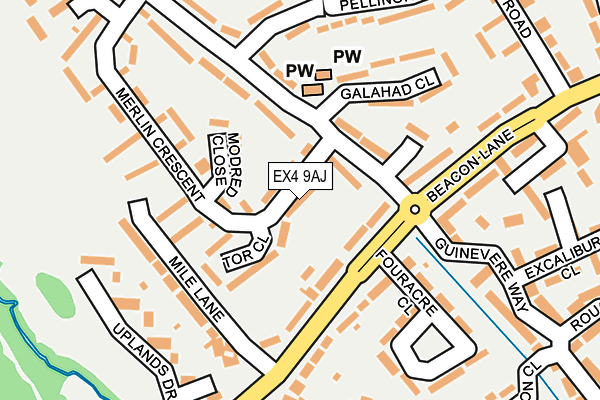 EX4 9AJ map - OS OpenMap – Local (Ordnance Survey)