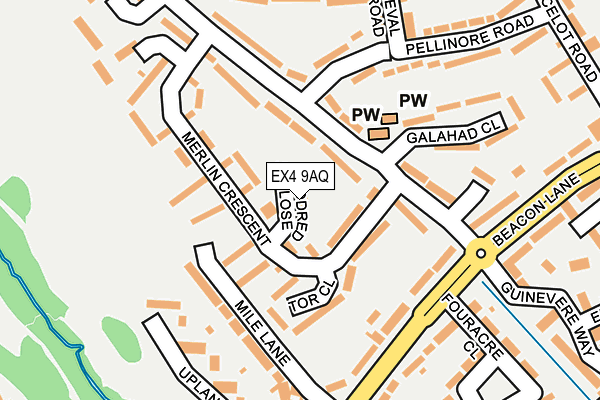 EX4 9AQ map - OS OpenMap – Local (Ordnance Survey)
