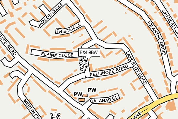 EX4 9BW map - OS OpenMap – Local (Ordnance Survey)