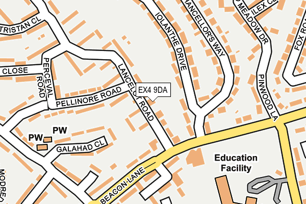 EX4 9DA map - OS OpenMap – Local (Ordnance Survey)