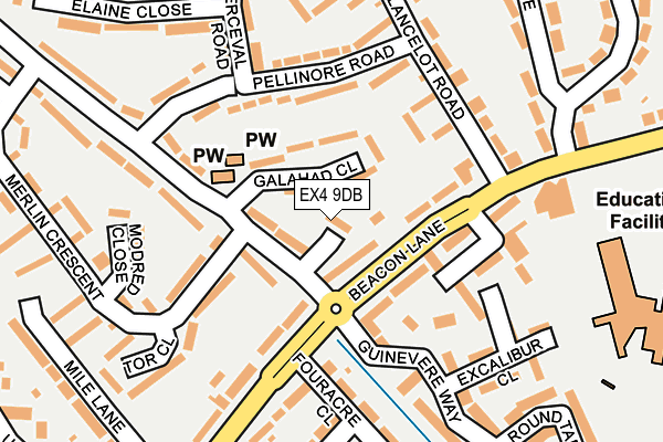 EX4 9DB map - OS OpenMap – Local (Ordnance Survey)