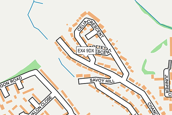 EX4 9DX map - OS OpenMap – Local (Ordnance Survey)