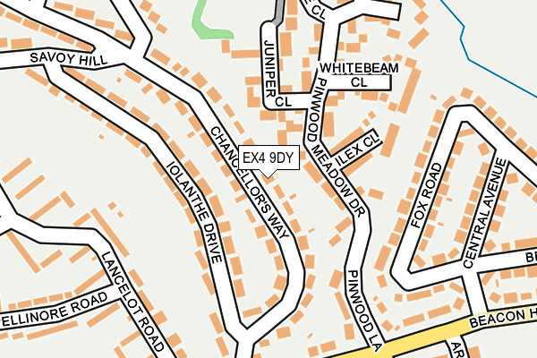 EX4 9DY map - OS OpenMap – Local (Ordnance Survey)