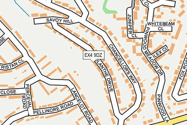 EX4 9DZ map - OS OpenMap – Local (Ordnance Survey)