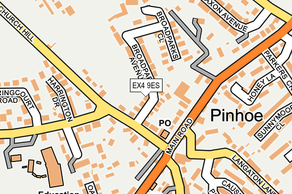 EX4 9ES map - OS OpenMap – Local (Ordnance Survey)
