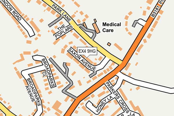 EX4 9HG map - OS OpenMap – Local (Ordnance Survey)