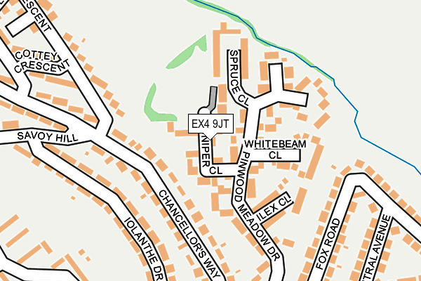 EX4 9JT map - OS OpenMap – Local (Ordnance Survey)