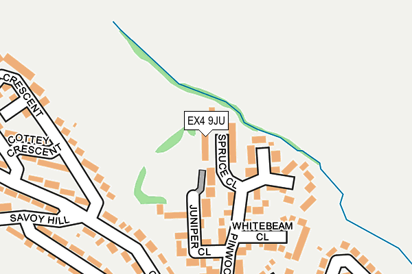 EX4 9JU map - OS OpenMap – Local (Ordnance Survey)