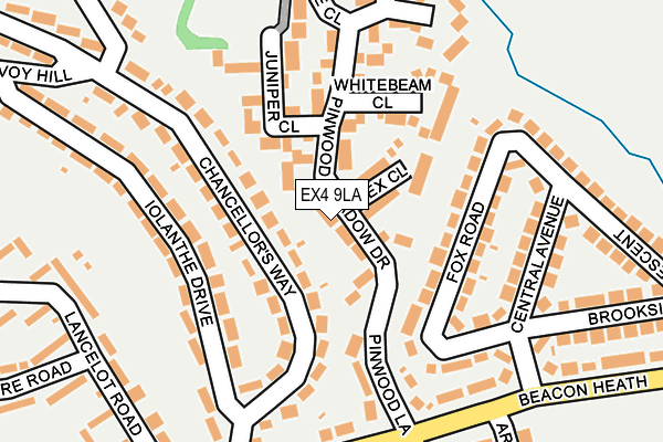 EX4 9LA map - OS OpenMap – Local (Ordnance Survey)
