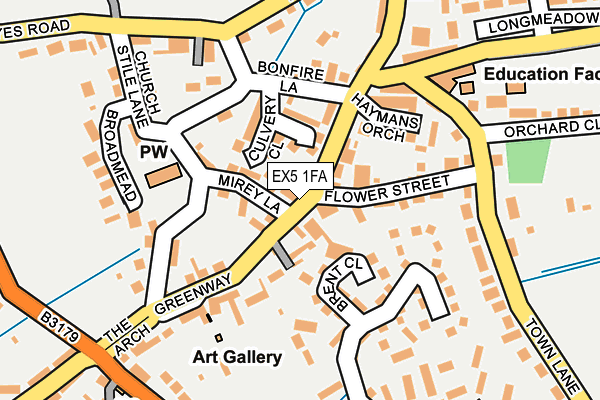 EX5 1FA map - OS OpenMap – Local (Ordnance Survey)