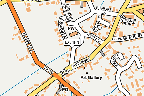 EX5 1HN map - OS OpenMap – Local (Ordnance Survey)