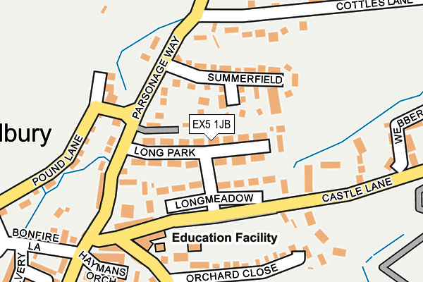 EX5 1JB map - OS OpenMap – Local (Ordnance Survey)