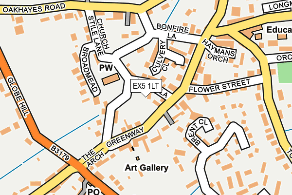 EX5 1LT map - OS OpenMap – Local (Ordnance Survey)