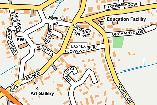 EX5 1LX map - OS OpenMap – Local (Ordnance Survey)