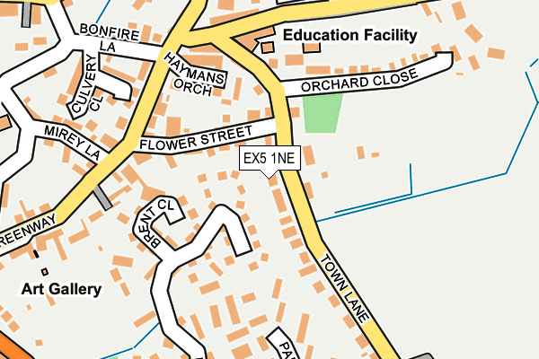 EX5 1NE map - OS OpenMap – Local (Ordnance Survey)