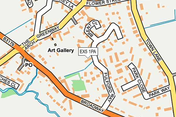 EX5 1PA map - OS OpenMap – Local (Ordnance Survey)