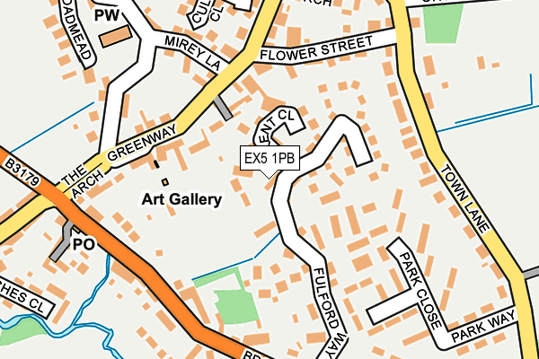 EX5 1PB map - OS OpenMap – Local (Ordnance Survey)