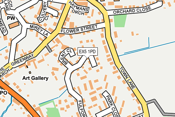EX5 1PD map - OS OpenMap – Local (Ordnance Survey)