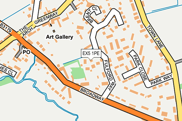 EX5 1PE map - OS OpenMap – Local (Ordnance Survey)